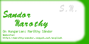 sandor marothy business card