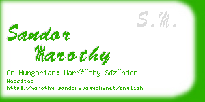 sandor marothy business card